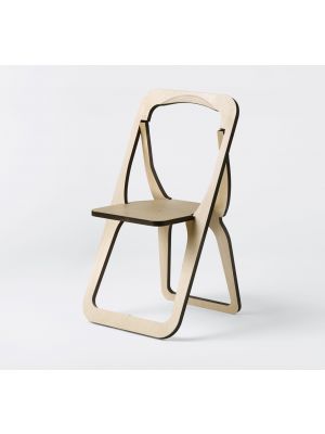 Lola high design folding chair birch wood structure by Parva online sales on www.sintesi.design now!