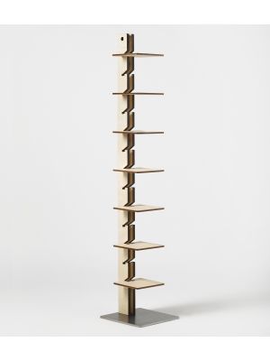 Marina high design bookcase birch wood structure by Parva online sales on www.sintesi.design