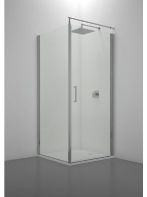 Marte Corner Shower Enclosure Glass Doors Aluminum Frame by SintesiDesign Online Sales