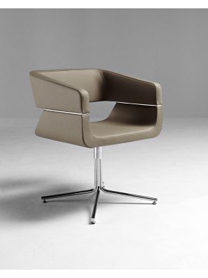 Matrix 4201 small armchair leather seat metal legs by LaCividina buy online