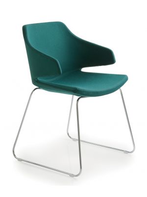 Meraviglia MV1 Sled Chair Steel Base Fabric Seat by Luxy Online Sales