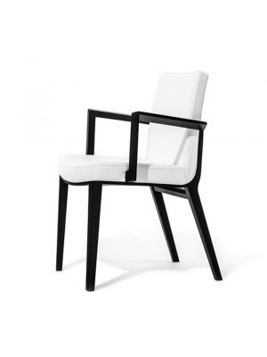 Moritz chair with armrests wooden structure leather seat by Ton online sales