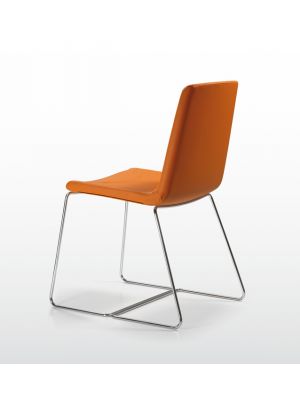 Petit Amelie Soft Sled Waiting Chair Metal Frame Leather Seat by Quinti Online Sales