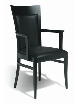 Plaza SB Chair with Armrests Wooden Frame Leather Seat by Cabas Online Sales