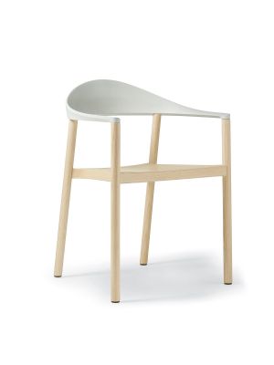 Monza small armchair wooden frame polypropylene backrest by Plank online sales on www.sintesi.design now!
