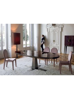 Rim Oval Luxury Table Marble Top Metal Structure by Longhi Online Sales
