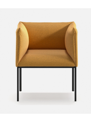Shape waiting armchair steel base upholstered seat by Debi online sales