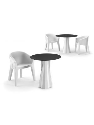 Frozen dining table polyethylene base HPL top suitable for contract use by Plust online sales