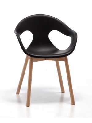 Sunny Wood chair with armrests wooden legs polypropylene seat by Arrmet online sales