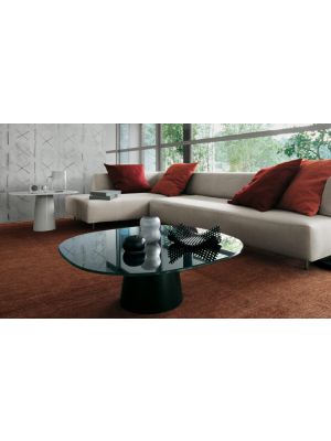 Sales Online Totem Shaped H.35 Coffee Table Glass Top Stainless Steel Base by Sovet.