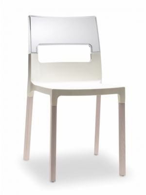 Sales Online Natural Diva Chair Solid Wood Structure Seat in Tecnopolimer and Back in Polycarbonate by Scab.