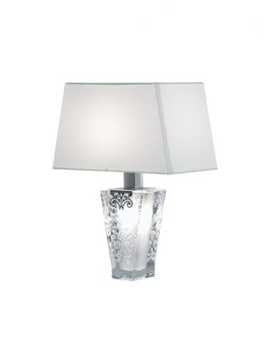 Sales Online Vicky D69 B03 Table Lamp in crystal decorated with a delicate floral engraving by Fabbian