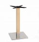 Natural Tiffany Square Base Column in Solid Wood and Base in Stainless Steel by Scab Online Sales