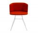 Cut Sled Chair Metal Base Leather Seat by La Palma Online Buy