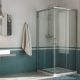 Junior Slide Corner Shower Enclosure Anodized Aluminum and Glass Structure by SintesiDesign Sales Online