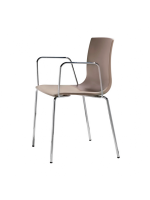 Sales Online Alice with Armrests Chair Technopolymer Seat and Chromed Steel Structure by Scab.